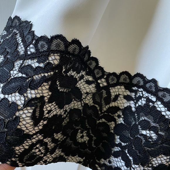 Calvin Klein White Dress with Black Lace - Picture 4 of 5